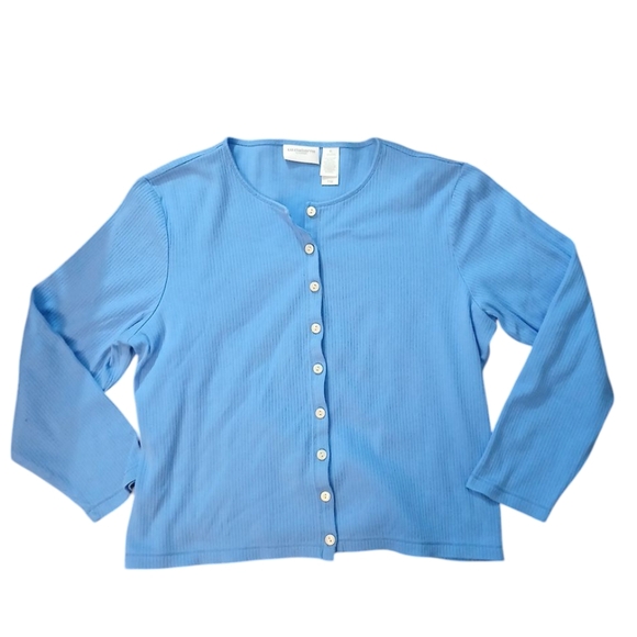 Liz Claiborne Blue Cardigan Wimen's Button Down Sweater Size L-XL - Picture 6 of 6